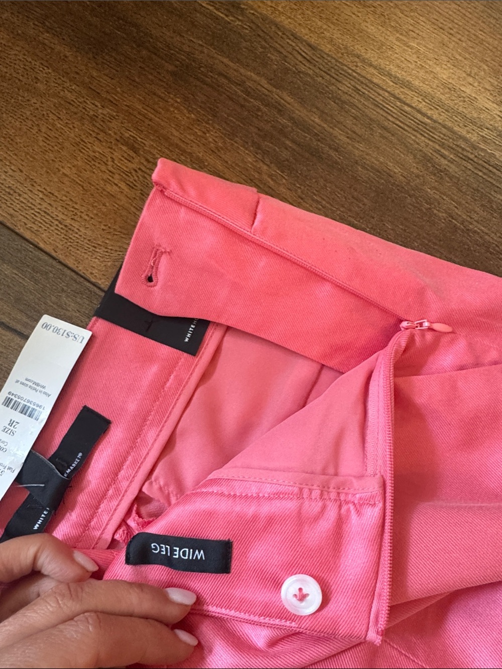 White House Black Market Pink Wide-Leg Trousers - Picture 8 of 9
